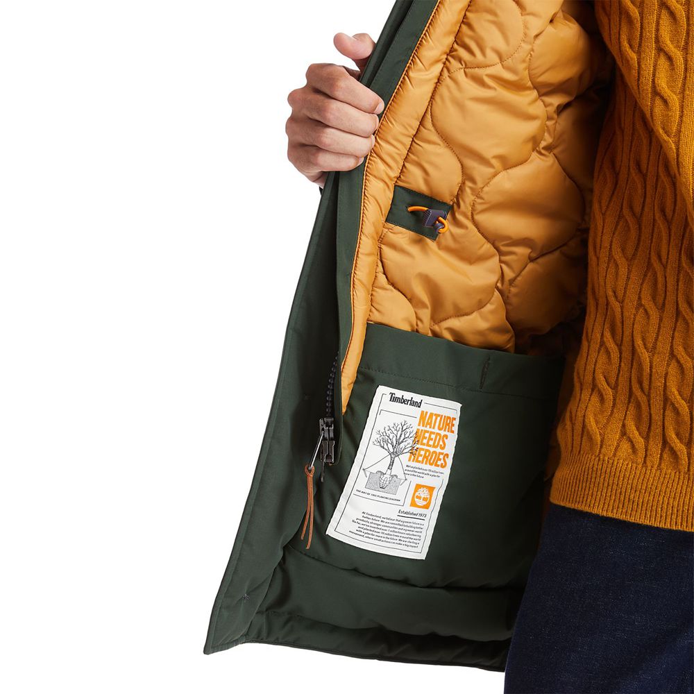 Geaca Timberland Barbati Verzi Inchis - Outdoor Heritage Ecoriginal Parka With Dryvent™ Technology -